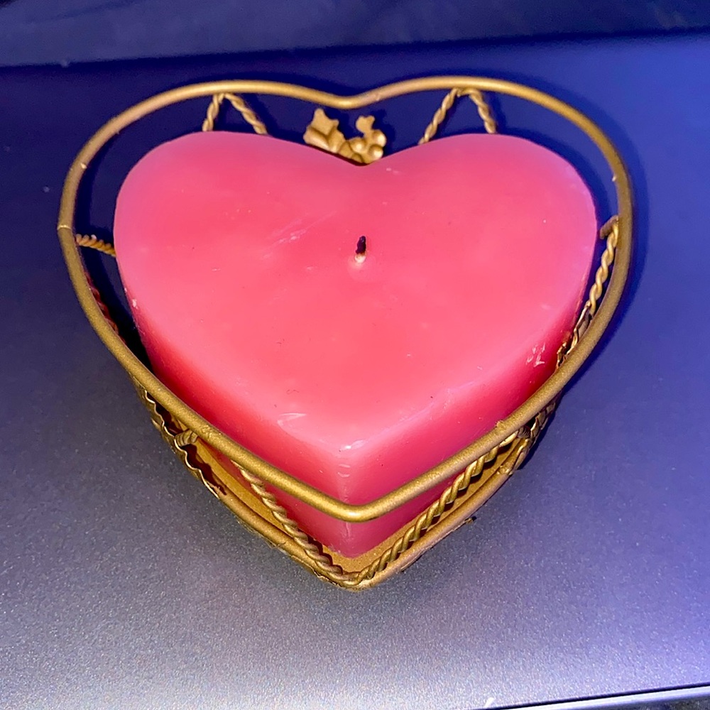 Heart-Shaped Candle & Holder